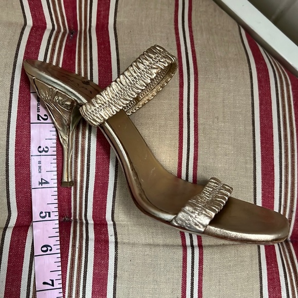 Prada Gold Leather Sling Back Heels - Picture 15 of 15